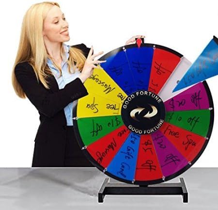 Tabletop Spinning Prize Wheel Spin to Win Wheel Game with Dry Erase Marker and Eraser - Each Slot Can be Taken Off for Recombination for Helloween Game (18”)