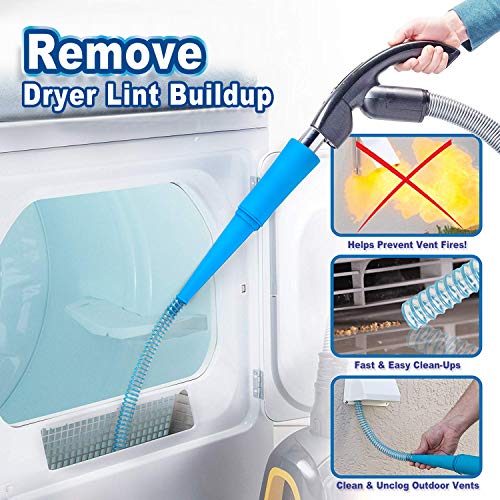 PetOde As Seen On TV Dryer Vent Cleaner Kit Vacuum Hose Attachment Brush Lint Remover Power Washer and Dryer Vent Vacuum Hose - Thumbnail 7