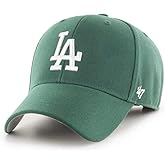 47 Los Angeles Dodgers Mens Womens MVP Adjustable Velcroback Dark Green Hat with White Logo