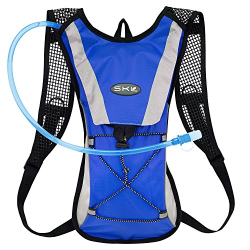 [KuYou]Hydration Pack Water Rucksack Backpack Bladder Bag Cycling Bicycle Bike/Hiking Climbing Pouch + 2L Hydration Bladder,(Blue+Water Pouch)