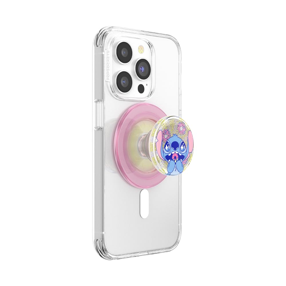 PopSockets Phone Grip for MagSafe, Magnetic Holder, Phone Stand, Disney Lilo & Stitch - Stitch Snacks