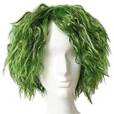 Xcoser Joker Wig The Dark Knight Joker Cosplay Short Grass Green Fluffy Curly Hair