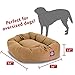 Majestic Pet 52 Inch Bagel Calming Dog Bed Washable – Cozy Soft Round Dog Bed with Spine Support for Dogs to Rest their Head - Fluffy Donut Dog Bed 52x35x11 (Inch) - Round Pet Bed X-Large – Khaki