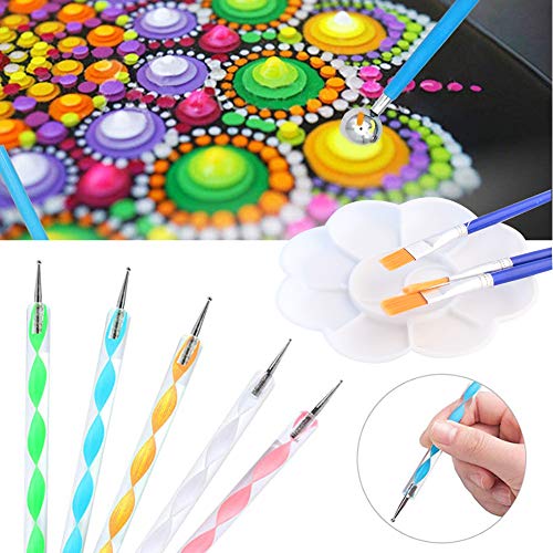 25PCS Mandala Dotting Tools Set, Pen Dotting Painting Tools Brushes Mandala Stencil Kit Ball Stylus with a Waterproof Storage Bag for Rocks Painting Nail Dotting Art Drawing DIY Coloring