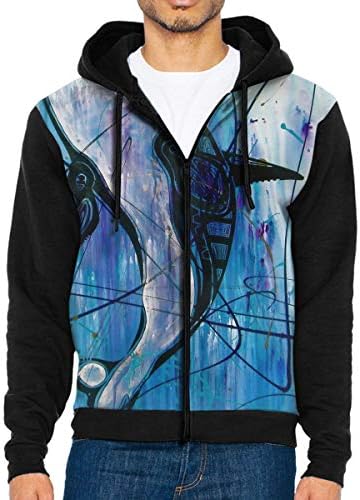 FaceTi Graffiti Street Rrt Killer Whales Zip Up Hoodie Lightweight Pullovers Hooded Active Sweatshirts Hoodies