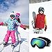 Odoland Kids Ski Goggles, Snowboard Goggles for Youth Skiing Age 8-16, Snow Goggles S2 Double Lens Anti-Fog UV400 Protection, Black Frame Color Lens VLT 24%