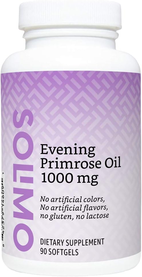  Brand - Solimo Evening Primrose Oil 1000 mg, 90 Softgels, One Month Supply: Health & Personal Care