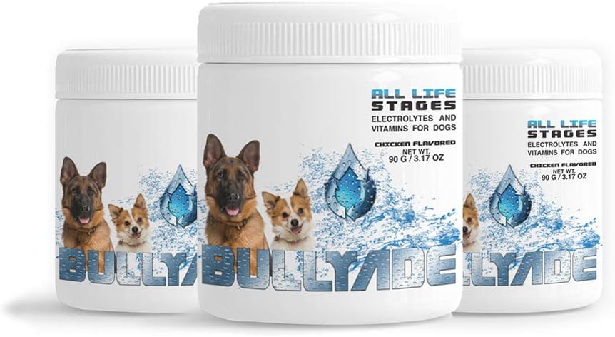 Bullyade 6-Pack Combo of 3 Beef & 3 Chicken Natural Dog Supplement with 18 Vitamins & Minerals. Replenishes Electrolytes Fast, Quicker Safe Recovery from Parvo, Illness, Dehydration.