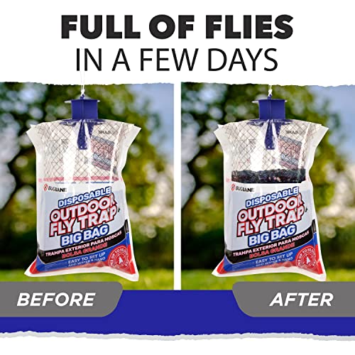 Fly Traps Outdoor Hanging Fly Catcher. 2 Pack Big Fly Bags Disposable