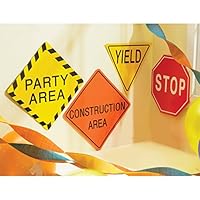 BirthdayExpress Construction Party Supplies -7" Traffic Signs