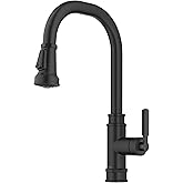 KRAUS Allyn Transitional Industrial Pull-Down Single Handle Kitchen Faucet in Matte Black, KPF-4101MB
