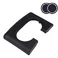 ONER AUTO PARTS Center Console Cup Holder Replacement Pad, Bench Seat Center Console Cupholder Armrest Pad,Include 2pcs Coasters,Compatible with 2004-2014 Ford F-150 (Black)