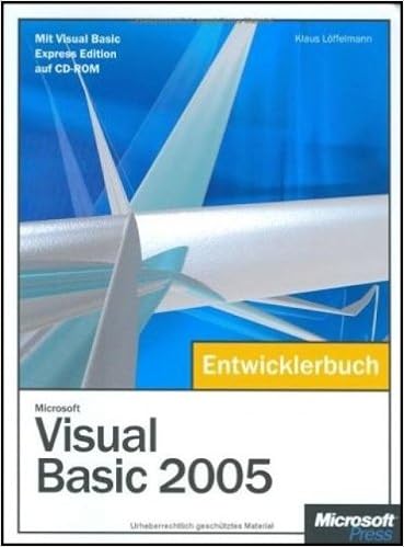 Microsoft Visual Basic 05 Das Entwicklerbuch M Cd Rom Amazon De Loffelmann Klaus Bucher