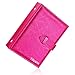Csinos Jewelry Organizer, Portable Earring Holder Pu Leather Travel Jewelry Organizer Case with Foldable Book Design for Girls Women(Fuchsia)