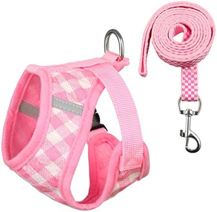Petetpet Puppy Harness and Leash Breathable Adjustable Harness Set for Cat Small Dogs Pets Walking Training Running Hiking