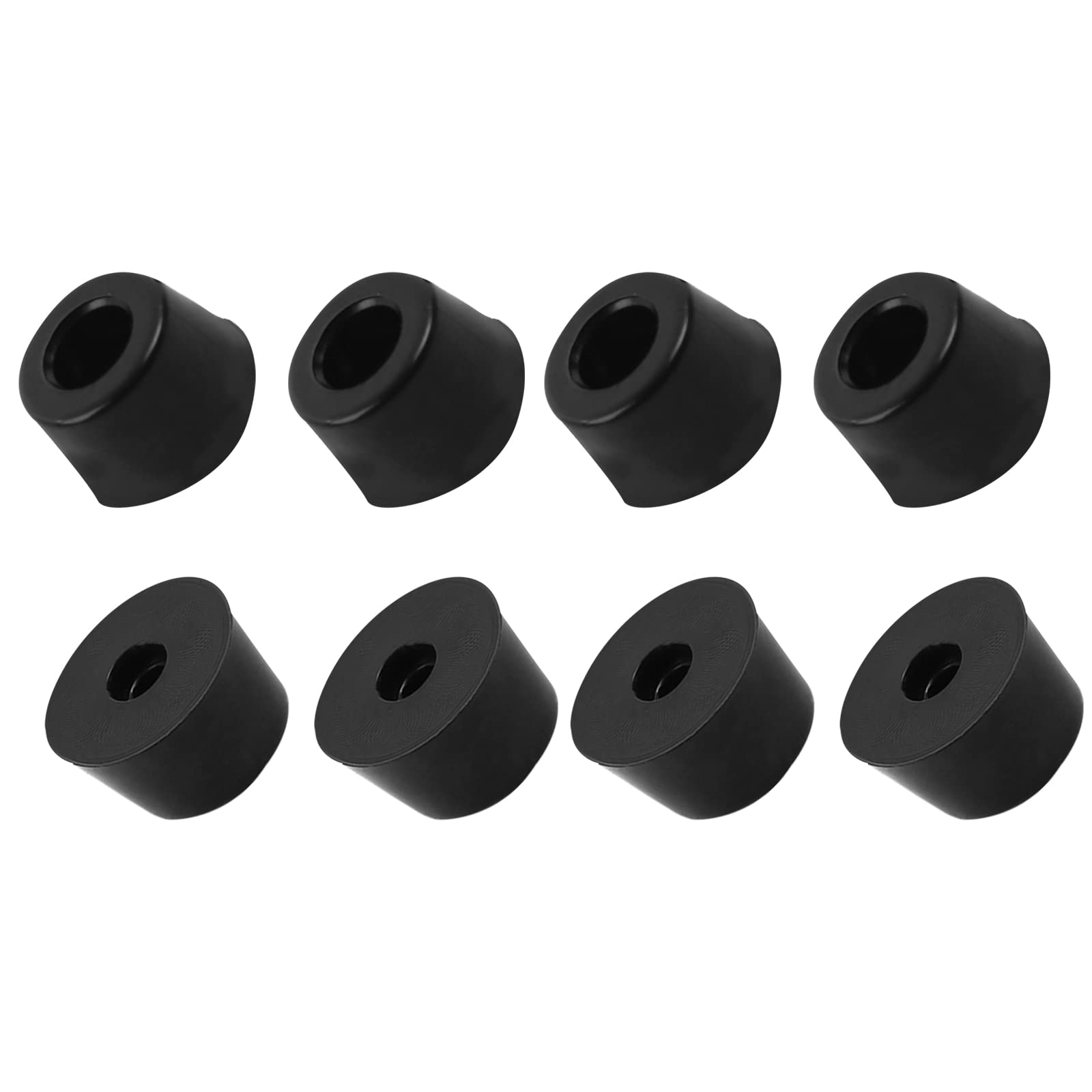 METALLIXITY Rubber Bumper Feet (17x10mm/0.67"x0.39") 8Pcs, Round Leg Pads Floor Protectors with Metal Washer - for Home Tables Chairs Cutting Board, Black