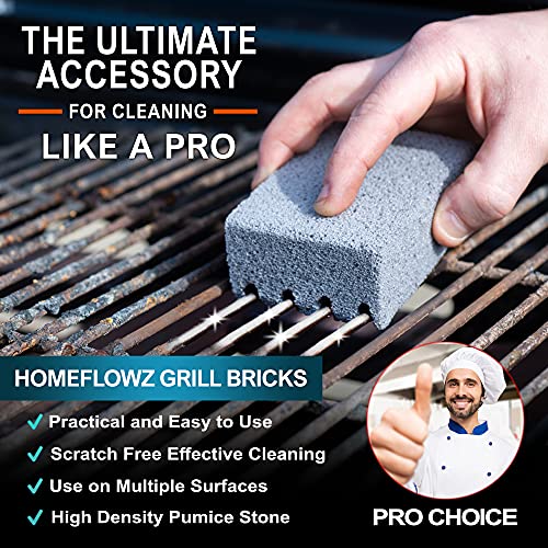 Homeflowz Grill Brick 4 Pack Grill Cleaning Bricks for BBQ Refined