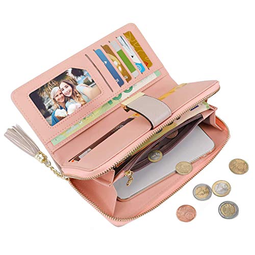 RFID Wallets for Women with Multiple Card Slots and Cellphone