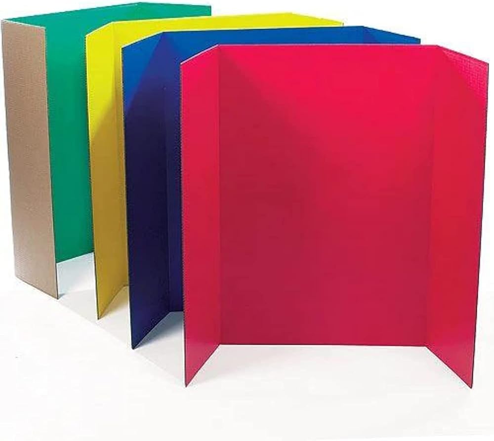 Baker Ross Tri Fold Boards Pack of 4 Assorted Colours 122 x 91 cm EK710