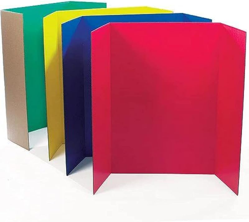 Baker Ross Tri Fold Boards Pack of 4 Assorted Colours 122 x 91 cm EK710