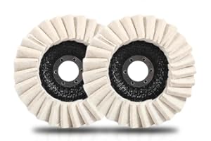 POUSBO Wool Felt Flap Polishing Disc, 2025 New Wool Polishing Wheel Disc Buffing Pad, Premium Felt Polishing Pads for Metal, Marble Stone, Furniture Car Wax (5 in, 2)