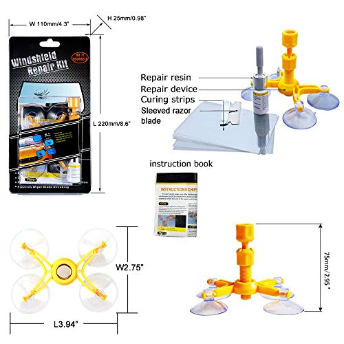 Manelord Auto Windshield Repair Tool, Car Windshield Repair Kit with Windshield Repair Resin for Windshield Chip Repair, Windshield Crack Repair and Glass Repair