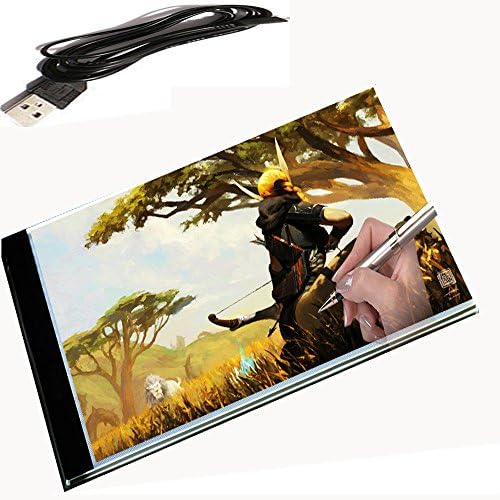 A4 LED Light Box Tracing Drawing Board - BGOING Ultra-thin Portable USB Copy Table for Animation Tattoo Designing,Animation Drawing,Stencilling X-ray Viewing,Sketching,Comics,Photo Craft