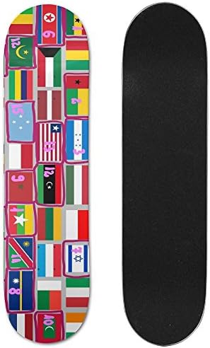 Flag Of Countries Maple Games Skateboard Longboards Deck Print School Skateboard Long Plate Double Play Scooter Cruiser