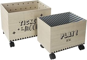 Atmosphera (127346A) – 2 cajas de almacenaje con ruedas, negro y azul 