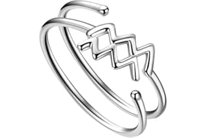 BESILVER 925 Sterling Silver Fine Jewelry Adjustable Zodiac Sign Ring for Women Girls 12 Constellation Astrology Scorpio Ring Celestial Zodiac Jewelry Birthday Christmas Gifts for Her Mom Daughter Wife Friend Sisters Gifts