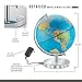 LED Light Up Globe with Bluetooth Speaker, Chrome Base and Detailed World Map - Constellations Glow at Night - Projects Star Lights on Ceiling as Nightlight - 12.5 x 9