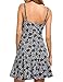 ACEVOG Women's Casual Fit and Flare Floral Shoulder Strap Skater Dress, Large, Grey