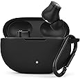 AIRSPO Silicone Case Compatible with Beats Studio Buds Case 2021 Soft Protective Cover for Beats Wireless Earbuds with Keychain（Black
