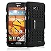 Fosmon [RUGGED] LG REALM Case - HYBO-RAGGED Heavy Duty Hybrid Protective Cover with Kickstand (Black)