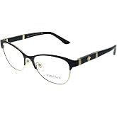 Versace VE 1233Q 1366 Black Pale Gold Metal Cat-eye Eyeglasses 53mm