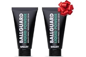 Ballsy Groin Deodorant for Men, Ballguard, Anti-Chafing, Anti-Itch Groin Cream, Quick Drying Liquid Powder, Protects from Sweat, Odor, and Irritation 3.4 oz (2 Pack)