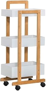 The taste of home 3 Tier Small Rolling cart with Wheels,Utility Trolley Organizer Storage Rack for Home and Office,Easy Assembly (Color : 2A)