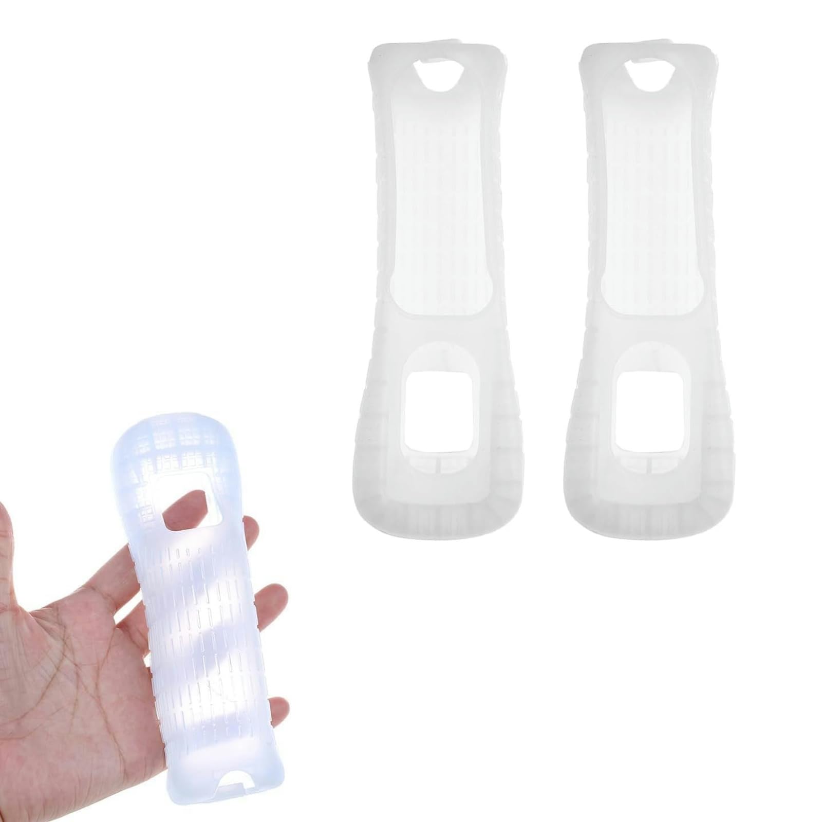 2Pcs White Silicone Soft Cover for Wii Game Controller Soft Silicone Cover Case Protective Sleeve Wii Remote Cover for Wii Remote Controller Protection Wii Gamepads and Standard Controllers