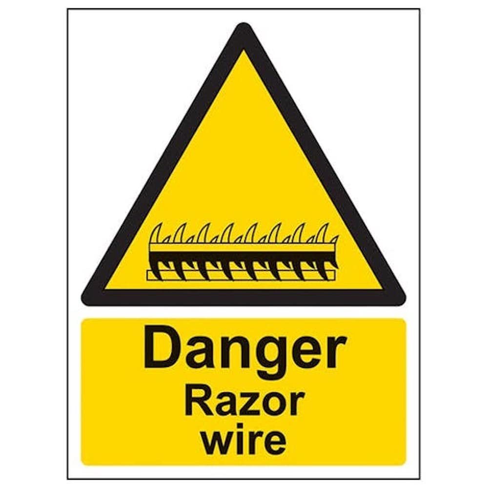 V Safety Eco Friendly Warning General - Danger Razor Wire - 150 X 200mm — image 1
