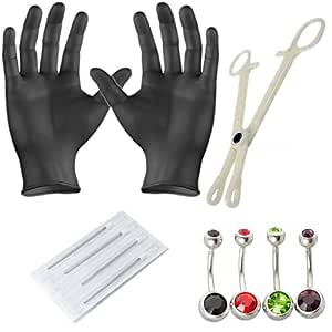 Body Piercing Kit -Belly Button 14G Piercing Needles And Belly Rings - Pk20 (616639627879)