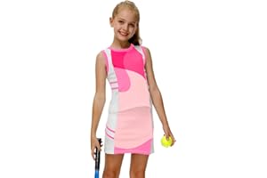 AOBUTE Girls Tennis Golf Outfit Tank Top and Skirt with Shorts Set 4-12 Years