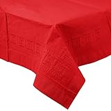 Perfectware Table Covers Red-3 Disposable Table Covers Red 2-Ply Tissue and 1-Ply Poly, 0.1