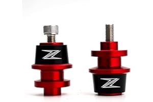 MOWOK Motorcycle Swing Arm Spools Sliders, CNC Swing Arm Stand Screw, Swingarm Stand Paddock Compatible for Kawasaki Z500 Z900 Z650 Z400 Z800 Z1000 Z1000SX Z1000R (Red)