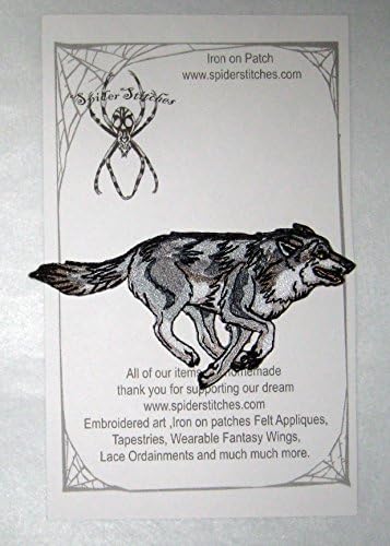 Running Timber Grey Wolf Iron on Patch
