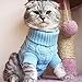 Bro'Bear Cable Knit Turtleneck Sweater for Small Dogs & Cats Knitwear (Blue, X-Large)