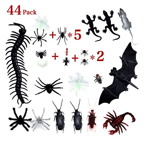 Hosfairy Halloween Decor Kit - 100g White Spider Web + 30 Black Spiders + 30 Fake Cockroaches & Centipedes For Scary Pranks - View #2