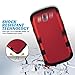 Galaxy S3 Case, S3 Case - ULAK [ Shock Resistant Series ] Hybrid Rubber Case Cover for Samsung Galaxy S3 III i9300 3in1 Hard Plastic +Soft Silicone (Titanium Red/Black)