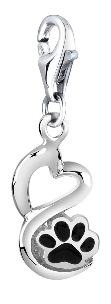 Nenalina paws charm made of 925 sterling silver, suitable for all popular charm straps and charm bracelets, 714156-001