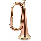 ARTIZANSTORE Solid Copper Bugle | Brass Bugle in Key of C | US Military Cavalry Horn | Historical Reenactment Instrument | Gift for Adults