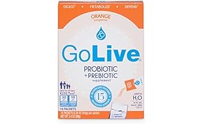Golive Probiotic and Prebiotic Supplement Blend, Orange and Tangerine, 0.34oz - 10-Count